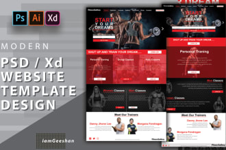 do web design, psd mockup, ui ux, website design or template or landing page
