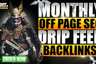 monthly off page SEO backlinks drip feed high authority link