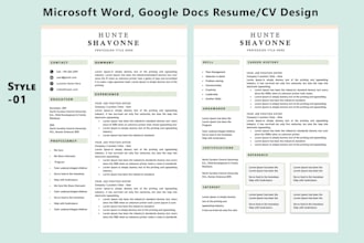 design resume or CV , cover letter provide editable in microsoft word