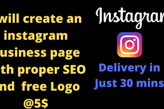create a instagram business page with SEO in 30 minutes