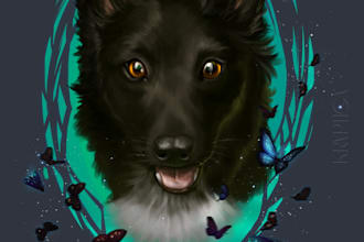 draw a digital portrait of your pet