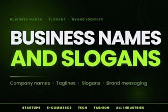 write unique business names, slogans, and taglines