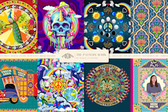 create truck art and psychedelic pop art illustration