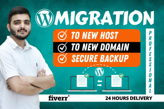 migrate wordpress website from one domain, host to new