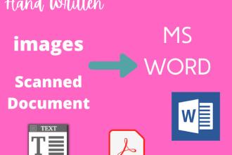 convert handwritten, images and scanned pdf files to word and excel