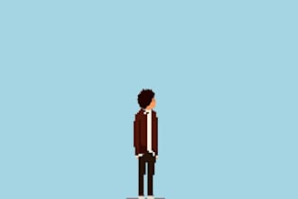 create a minimalist pixel art logo design