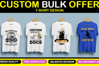do bulk t shirt design and typography custom t shirt design