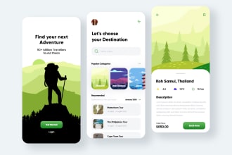 design travel app ui and interactive prototype