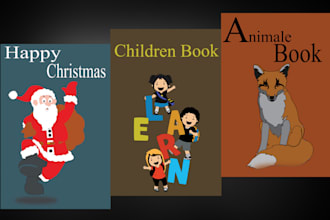 create printable children book color page and cover design