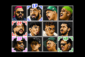 create a pixel art portrait
