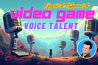 record video game character voices in english or spanish