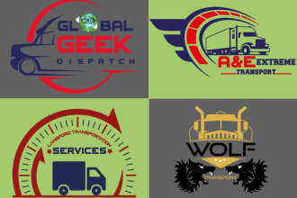 create transport, trucking and logistics logo