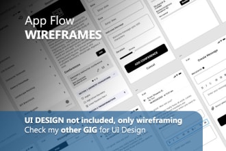 create website or mobile app ui ux wireframe and prototype