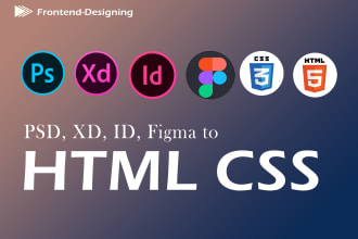 convert figma to html, psd to html, xd to html, sketch, image to HTML CSS