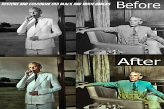 restore your old black white or torn pictures with colours