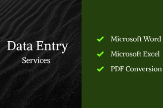 do data entry in excel, word and copy paste work