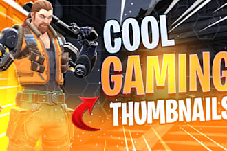 design catchy gaming youtube thumbnail in 12 hours