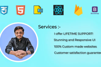 create responsive website , web application in react and firebase