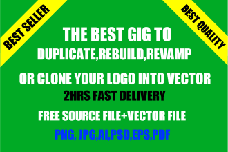 duplicate, rebuild, revamp or recreate logo into vector