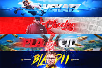 make a professional youtube banner and logo