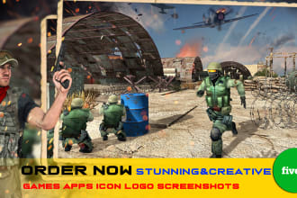 create new stunning games apps icon logo screenshots games gui