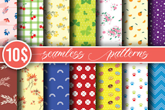 Top 10!  make any seamless pattern design for you