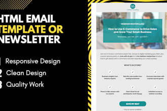 design a responsive HTML email template or newsletter