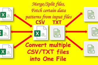 convert multiple CSV, excel or txt files into 1 file