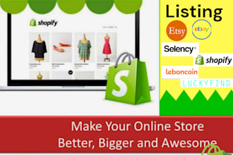 do product listing on ebay, etsy, ecrater, shopify