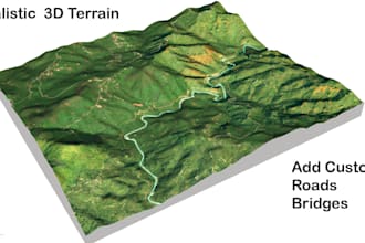 make landscape and 3d terrain render any where around the world