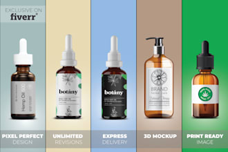 design awesome product label, packaging with the mockup