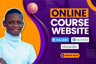 build kajabi, thinkific, teachable online course websites