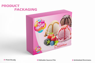 design creative label and box packaging