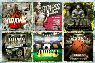do boxing, MMA, gym flyer, fitness, yoga, sports flyer
