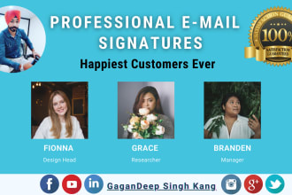 design modern and professional clickable email signature for gmail outlook etc