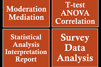 do survey data analysis, anova, correlation, regression, moderation, mediation