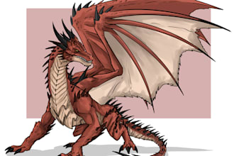 draw dragon, wyvern and do personal request illustration