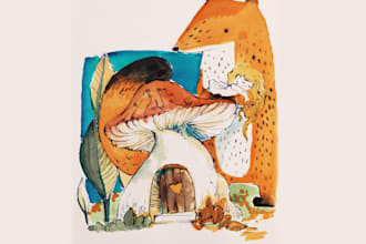draw digital or watercolor book illustrations