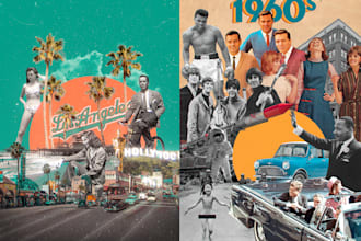 create vintage style digital collage art