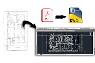 convert hand sketch or PDF to autocad dwg file