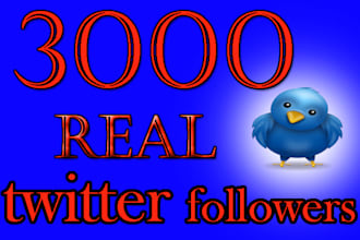 add 3000 twitter followers for you no admin is required