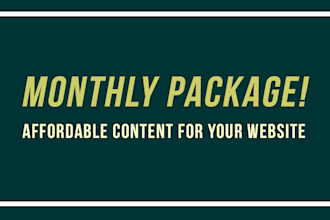 write affordable monthly package articles and blogs