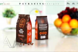 do product label design, coffee and supplement label design