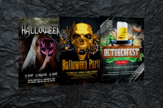 do halloween, thanksgiving, black friday, event flyers
