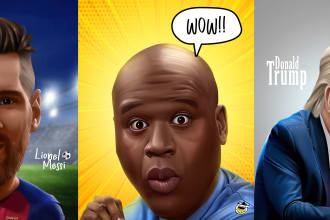 make caricature for business or greeting card celebration