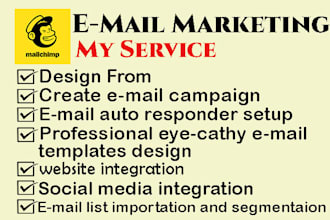 do email marketing, create forms, design templates with mailchimp