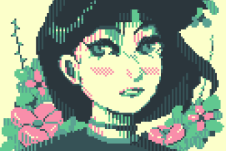 make a pixel art portrait