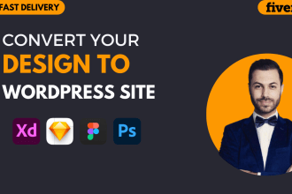 convert xd, figma, PSD to wordpress using elementor