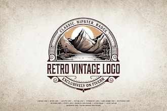 do unique and awesome retro vintage logo design