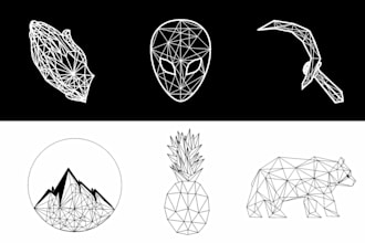 make geometric logo polygonal or origami